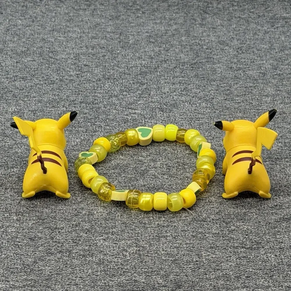 2018 Pokemon Pikachu Pichu Gashapon Figure Bracelet Mini Toy 3pc Set